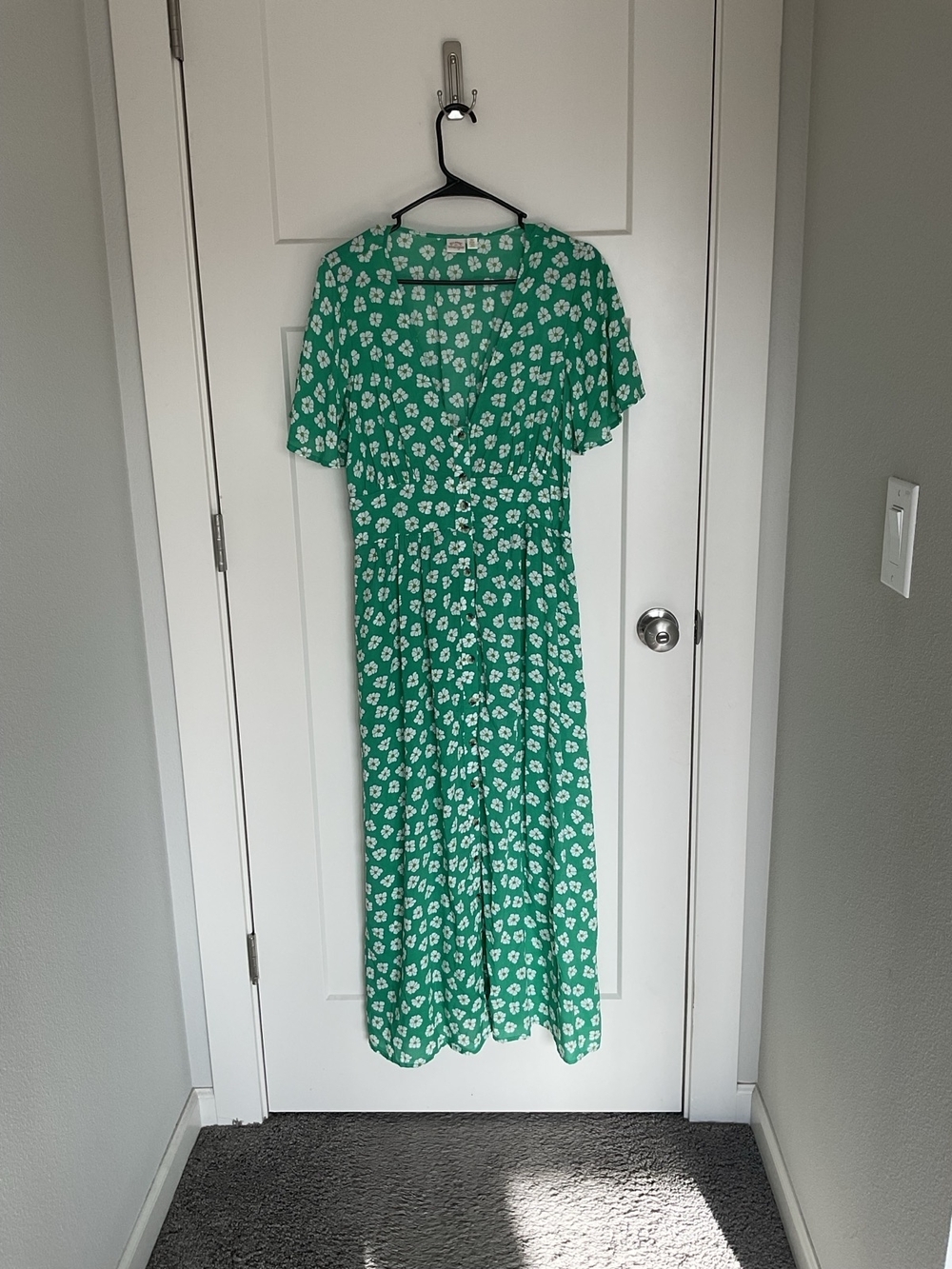 Wrangler Green Maxi Dress with White Floral Print
